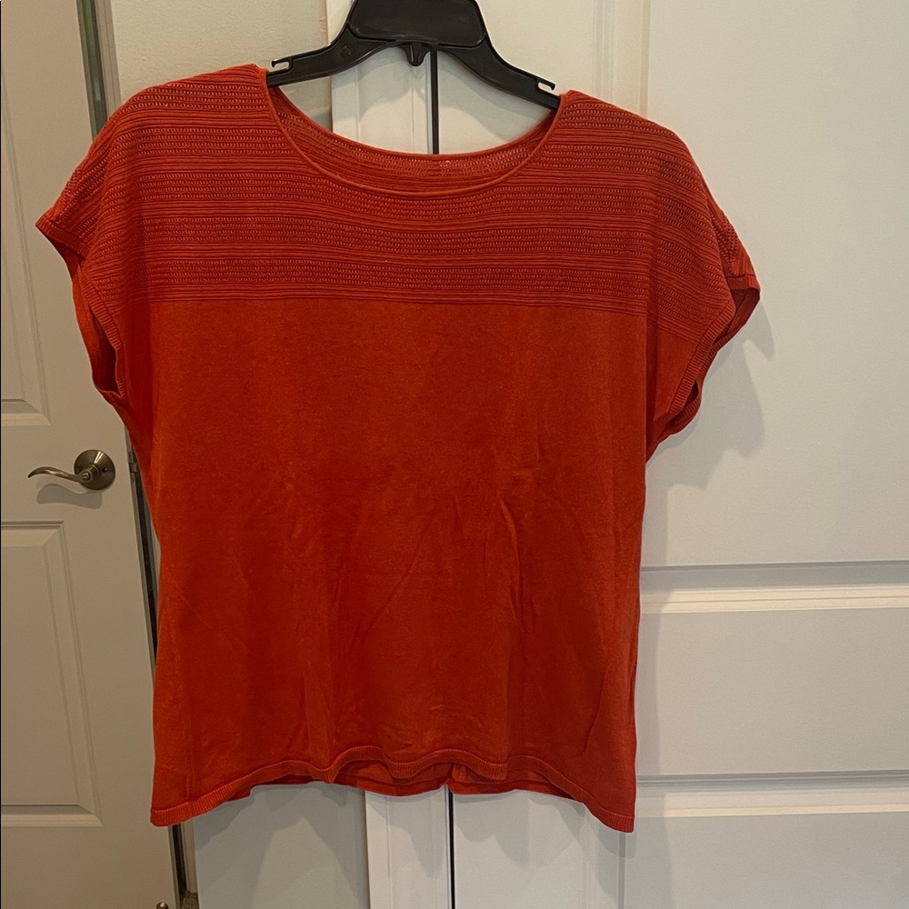 Women's Orange cap sleeve sweater, size xl, silk/cotton blend
